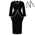 D611 european and american style women's winter new arrival professional ruffle long sleeve dress elegant pencil cross-border dress