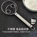 304 stainless steel double coil manual danish dough beater and dough mixer salad mixing tool