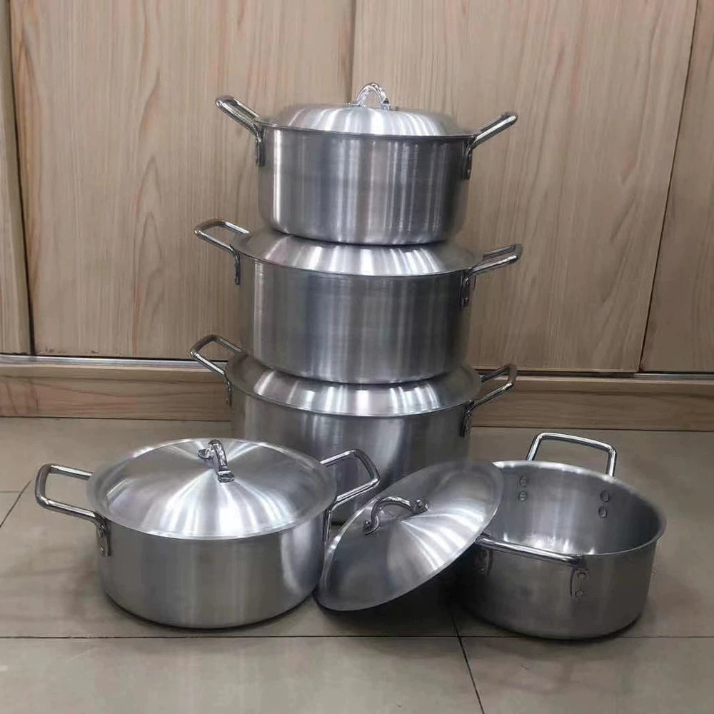 5pcs set of aluminum pots 34cm, 38cm, 40cm, 44cm, 48cm