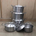 5pcs set of aluminum pots 34cm, 38cm, 40cm, 44cm, 48cm