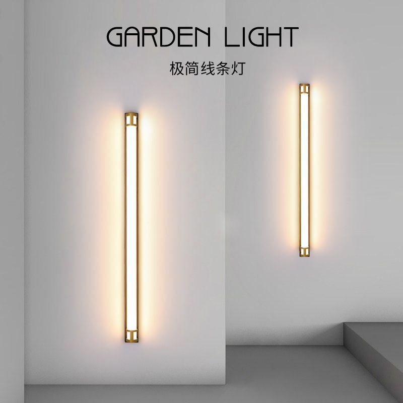 Outdoor linear wall light waterproof led minimalist villa gate pillar courtyard lamp modern minimalist luxury ultra-bright entrance light