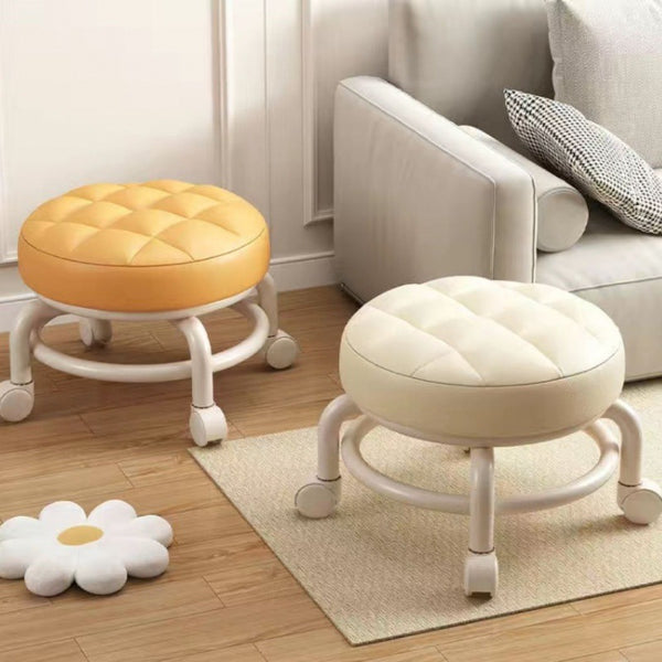 Small stool pulley low stool with universal wheel toddler stool household lazy roller skating beautiful seam small chair Internet celebrity bench