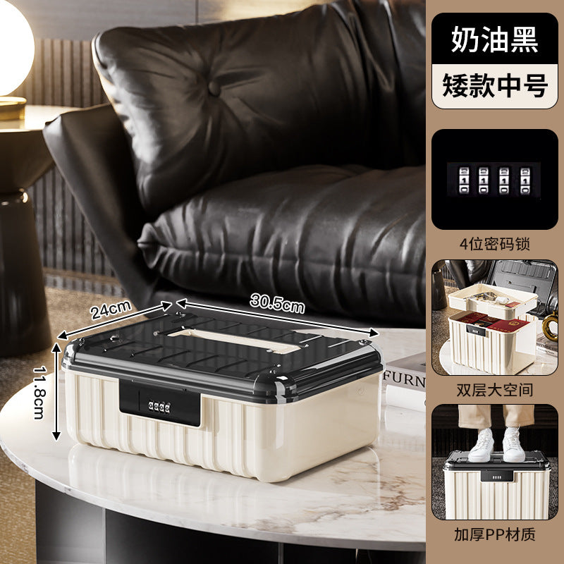 Password box with lock storage box, living room, bedroom, ID, pharmaceutical jewelry storage box, multi-specification layered storage box