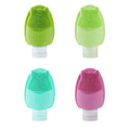 Silicone travel bottle set - shampoo, body wash, cosmetic lotion - travel size squeeze & pump dispenser toiletry bag
