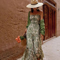 summer new arrival: cross-border design beach vacation outfit - photo-ready spaghetti strap dress, slimming and figure-flattering maxi dress