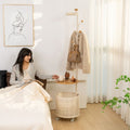 Simple for home entrance floor-mounted movable clothes rack girls bedroom bedside storage storage basket small coat rack