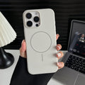 Matte tpu magnetic compatible iphone 17 pro max phone case, solid color 16 with velvet interior, apple 15 official style case