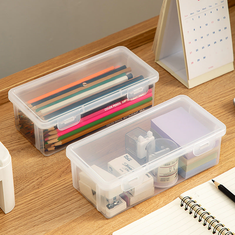 Desk box, storage box, fully transparent pencil marker, stationery, storage box, desk key, sundry storage box.