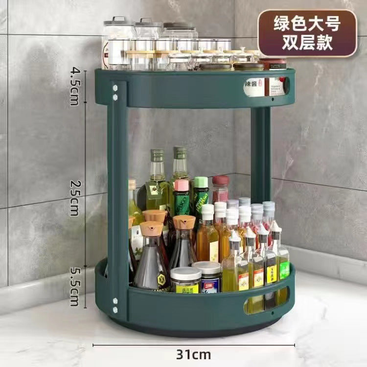 New rotating multi-functional corner shelf for kitchen spices, living room countertops, bathroom makeup storage - medium to tall
