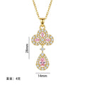 Popular popular fashion copper inlaid zirconium full diamond water drop necklace for women accessible luxuryniche styleeasiest for match non-fading clavicle chain jewelry