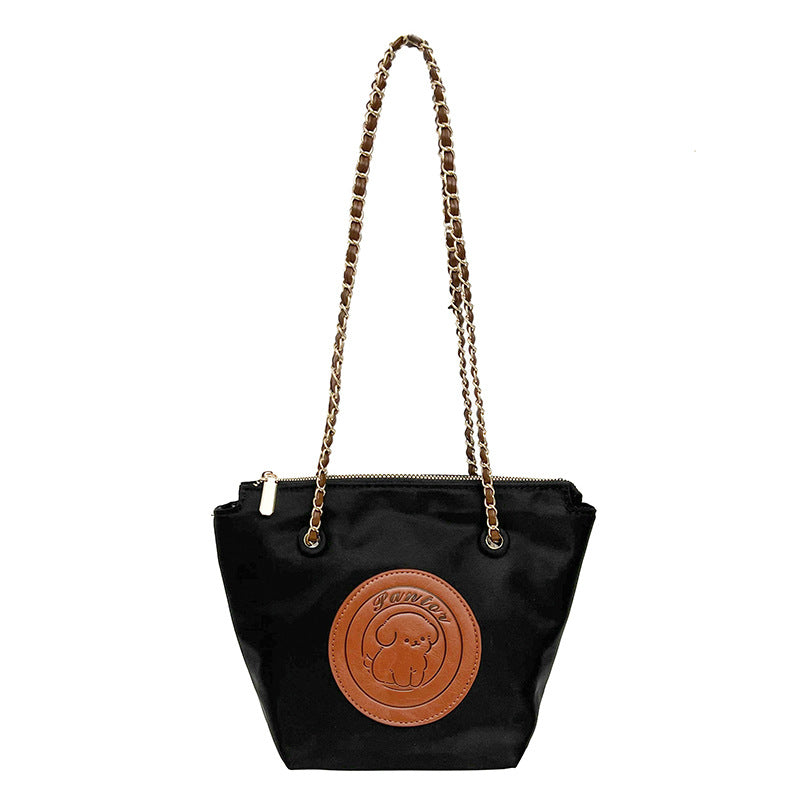Premium nylon tote bag for women - 2026 new fashion color block design, autumn/winter textured underarm commuter bag