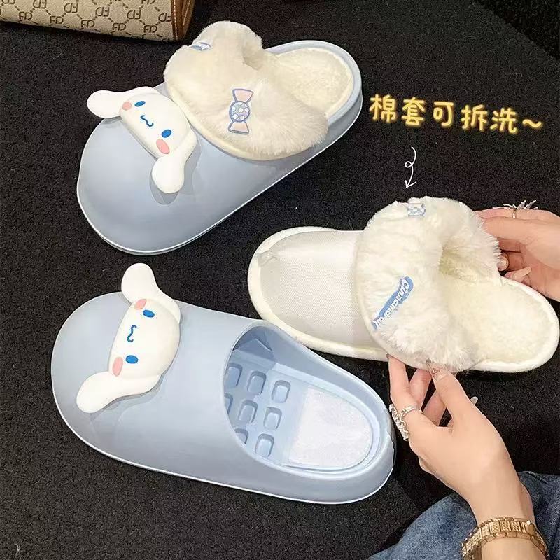 Fall and winternew arrival baotou waterproof cotton slippers with a sense of stepping on shit, thickenedheattech non-slip indoor and outdoor home stuffed women's cotton shoes