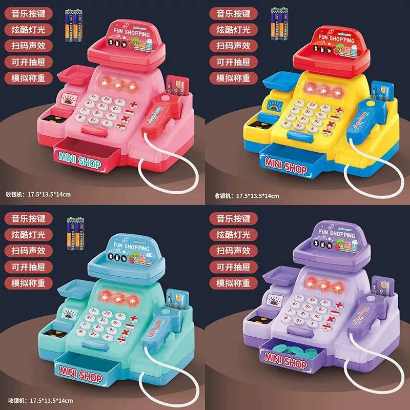 kids cash register play house toy supermarket role play mini artificial convenience store cashier model