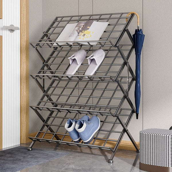 Installation-free folding shoe rack, simple shelf in the dormitory at the entrance of the home, indoor storage, space-saving artifact, multi-layer shoe cabinet