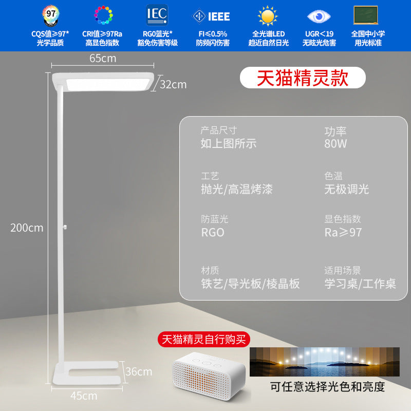 Full spectrum floor lamp - eye-care study light for kids' study room, reading, homework, and desk use