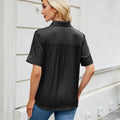 European and american cross-border women's fashion  spring/summer new arrivals:  &  single-breasted faux denim short-sleeve oversized shirt