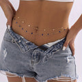 European and american cross-border jewelry fashionable elegant sexy zircon metal body chain women's minimalist colorful crystal sequin waist chain