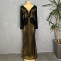 African cross-border  new arrival sequinfashion women's three-quarter sleeve fishtail long skirt sleeve fashion evening wear fashion