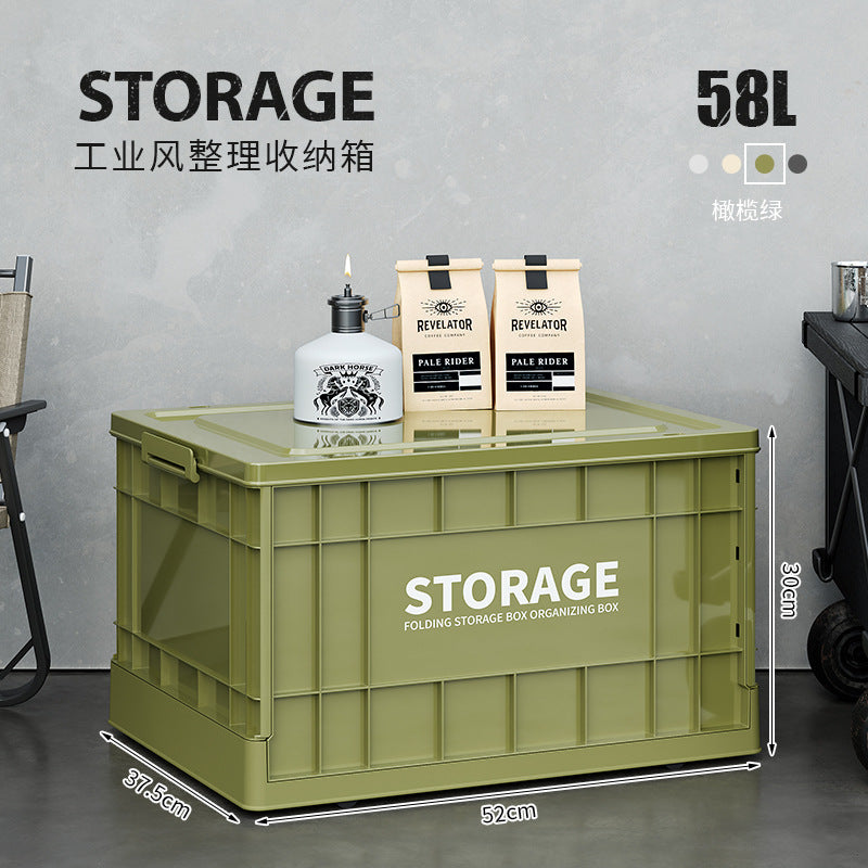Industrial wind storage box Household large-capacity sundries sorting box Clothing toy storage box Foldable outdoor box