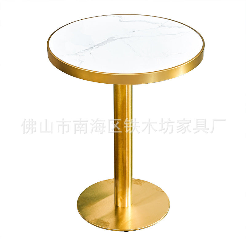 Customized commercial slate dining table simple table bar milk tea fast food restaurant canteen rectangular table apartment negotiation table and chairs