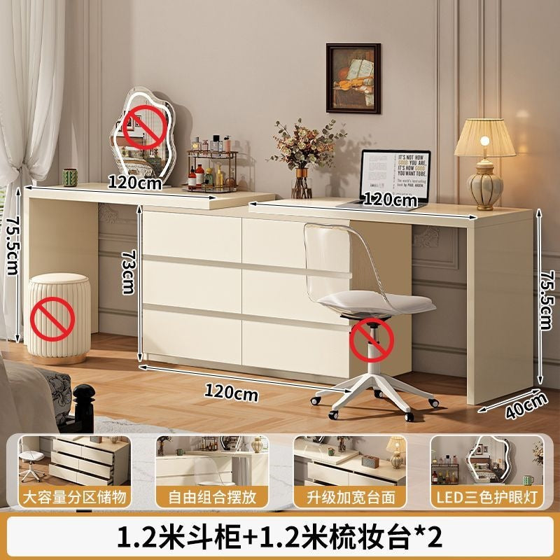 French cream style bedroom vanity table all-in-one chest of drawers dressing table bed end storage cabinet corner table small apartment with drawers