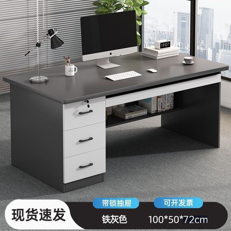 Office desk employee workstation office desk and chair set minimalist modern executive desk single person staff desktop computer table