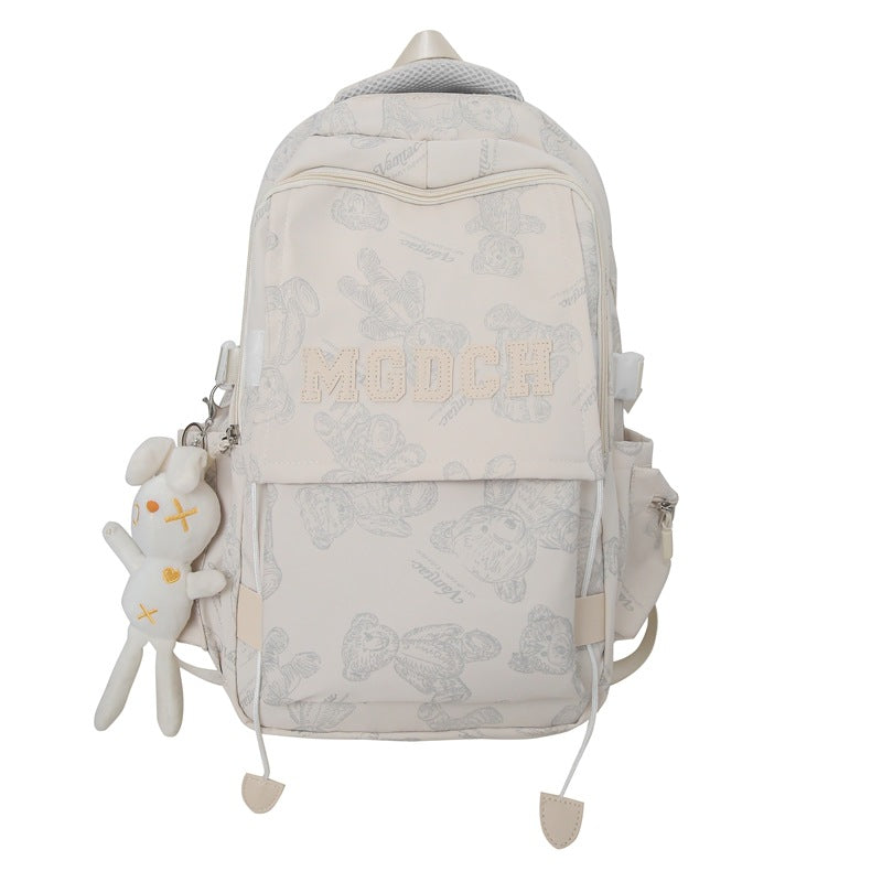 New bear backpack, schoolbag, large capacity, strong and dirt-resistant college student backpack, backpack, high school boy