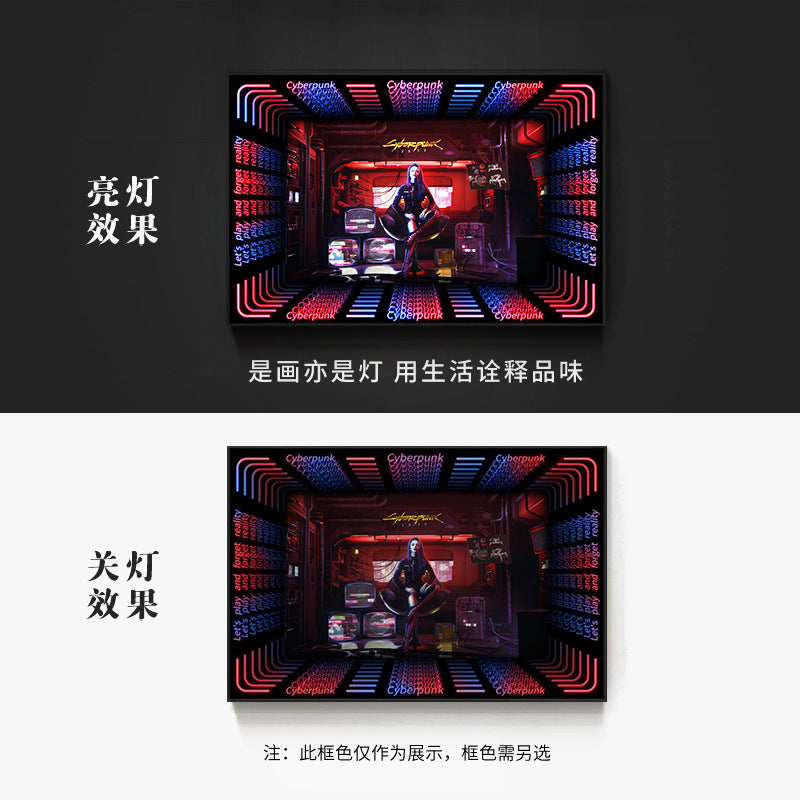 KTV box, private room, luminous hanging paintings, bar, pub, wall decoration painting, e-sports room, cyberpunk style mural