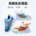 spring new cartoon dinosaur sneakers for boys and girls - breathable mesh shoes for toddlers and young children - light-up shoes