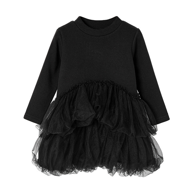 Girls' dress  spring new arrival: stylish black baby girl tutu princess dress, little girl's mesh skirt