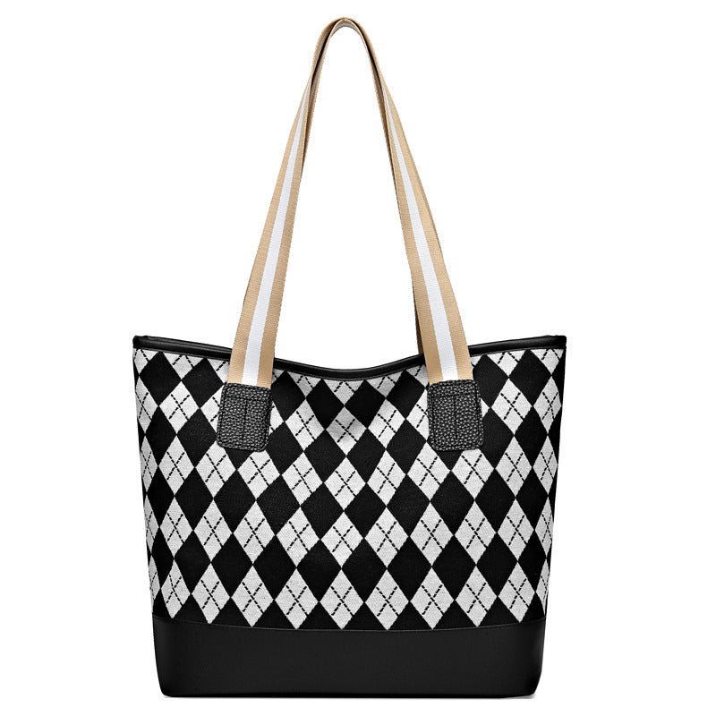 Women's bag 2024 new shoulder bag large capacity handbag fashionable versatile canvas bag commuter tote bag