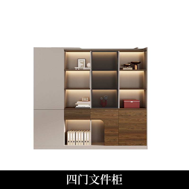 Office minimalist modern file cabinet wooden document financial records small cabinet low cabinet panel drawer style