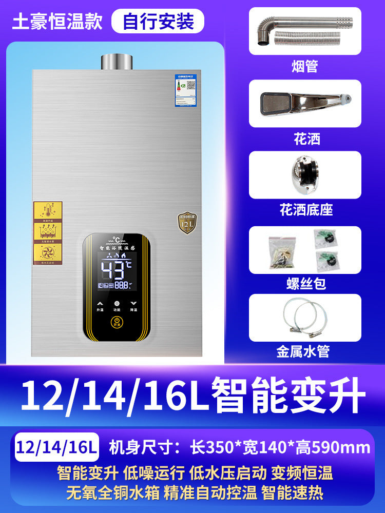 Wholesale natural gas gas water heater for home thermostatic forced exhaust liquefied gas coal gas balanced 16l zero cold water