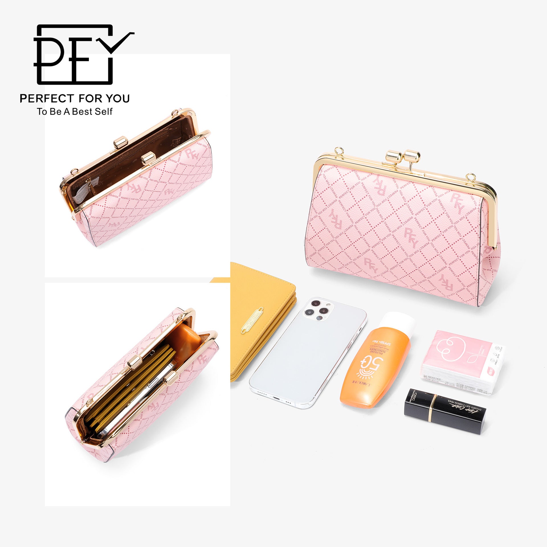 Fashion commuter big-name women's bags, presbyopia messenger bags, versatile retro bags for women, high-end foreign-style metal gold bags