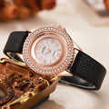 2025 new luxury rhinestone women's watch - fashionable and minimalist round quartz wristwatch for female students - wholesale