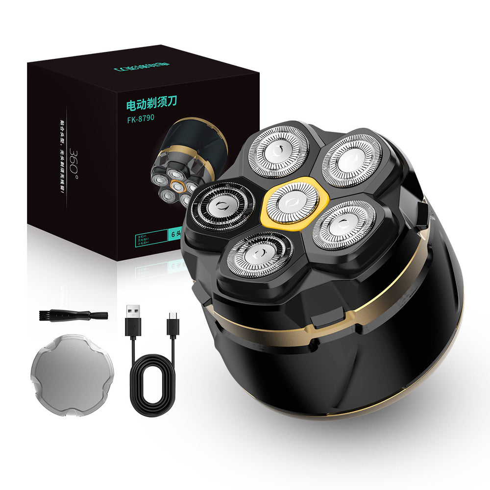 Magnetic 6-blade head shaving machine full body washable men electric hairdresser shaver electric clipper