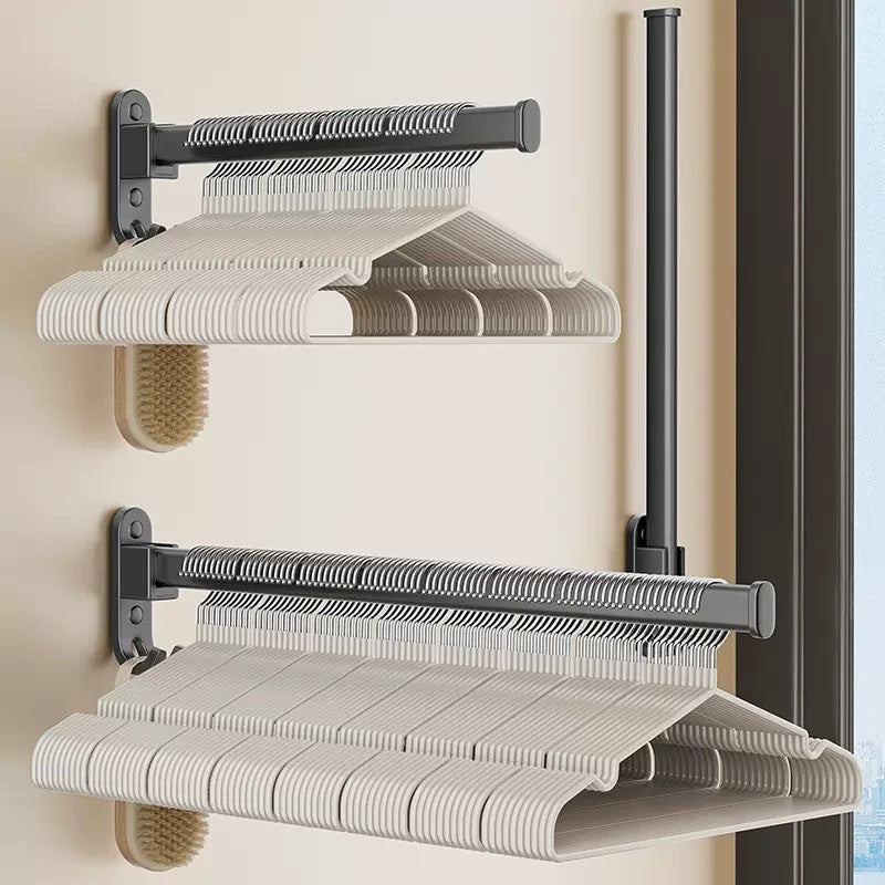 Clothes hanger storage handy gadget punch-free balcony wall-mounted for home clothes drying rack foldable storage rack multi-functional storage rack
