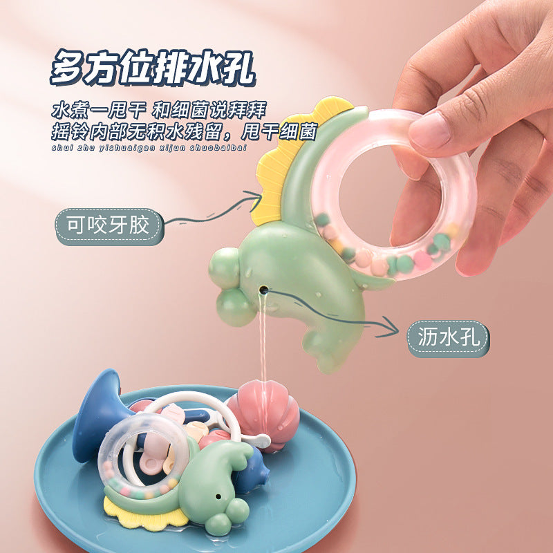 Infant rattle toys can be boiled educational toothpaste can bite newborn babies hand rattle with storage box for gifts