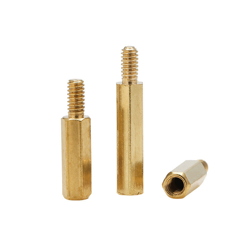 Hexagonal copper pillar surveillance camera security hexagonal single pass copper pillar multi-specification single head external tooth isolation copper stud M2