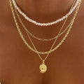 Imitation pearl conch necklace wholesale cross-border jewelry accessible luxury pendant multi-layered design sense vacation clavicle chain for women
