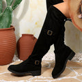foreign trade  new large size boots thick heel round toe boots fashion autumn winter suede women's boots