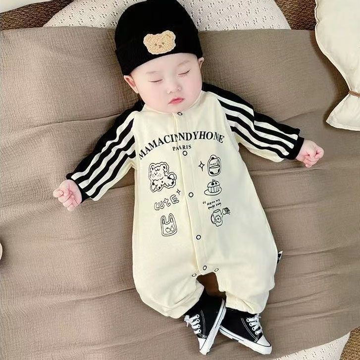 baby super cute cartoon clothes for boys and girls fashion spring & falllong sleeves one-piece jumpsuit rompers for outing