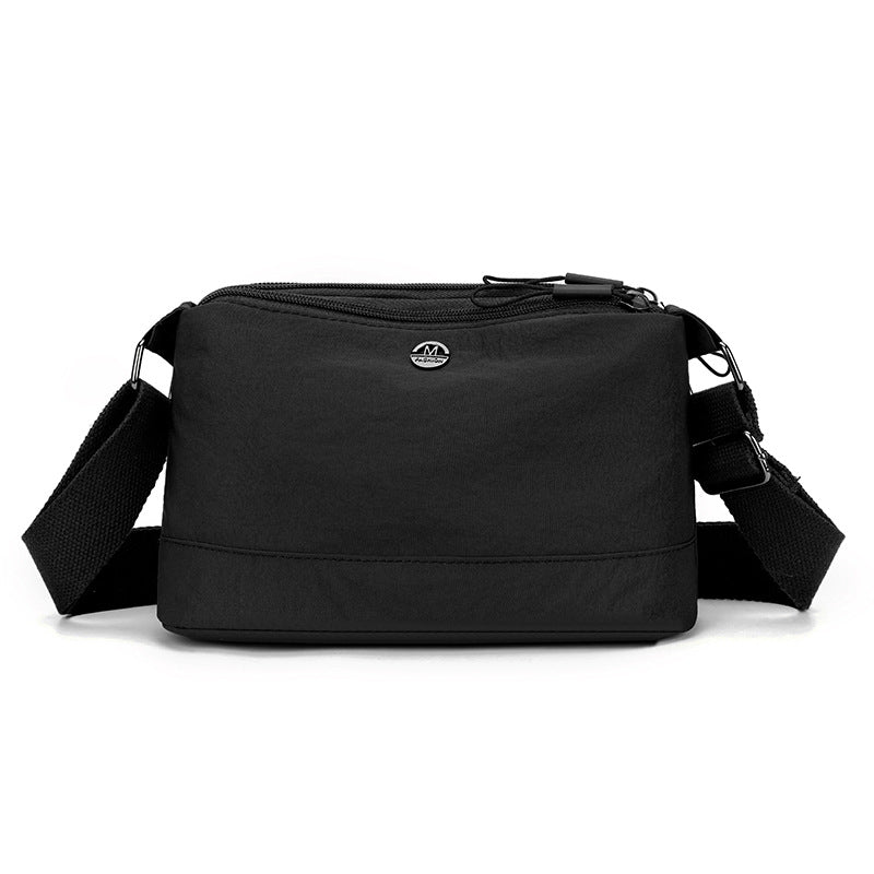 Simple casual nylon messenger bag women's  new lightweight shoulder bag multi-layer storage Korean version of foreign style small square bag