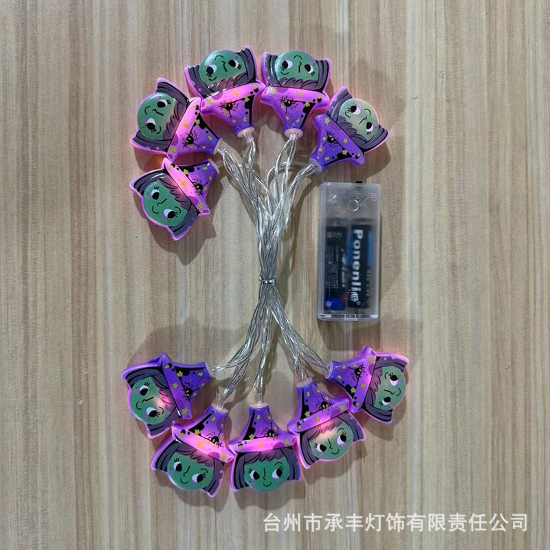 2024 Cross-border New Halloween Light String  Eyeball Skull Pumpkin Light Scene Arrangement Decoration Ambient Light