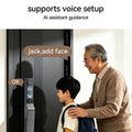 exclusive ai multi-language dual-screen smart door lock tuya app face recognition high-definition doorbell villa security
