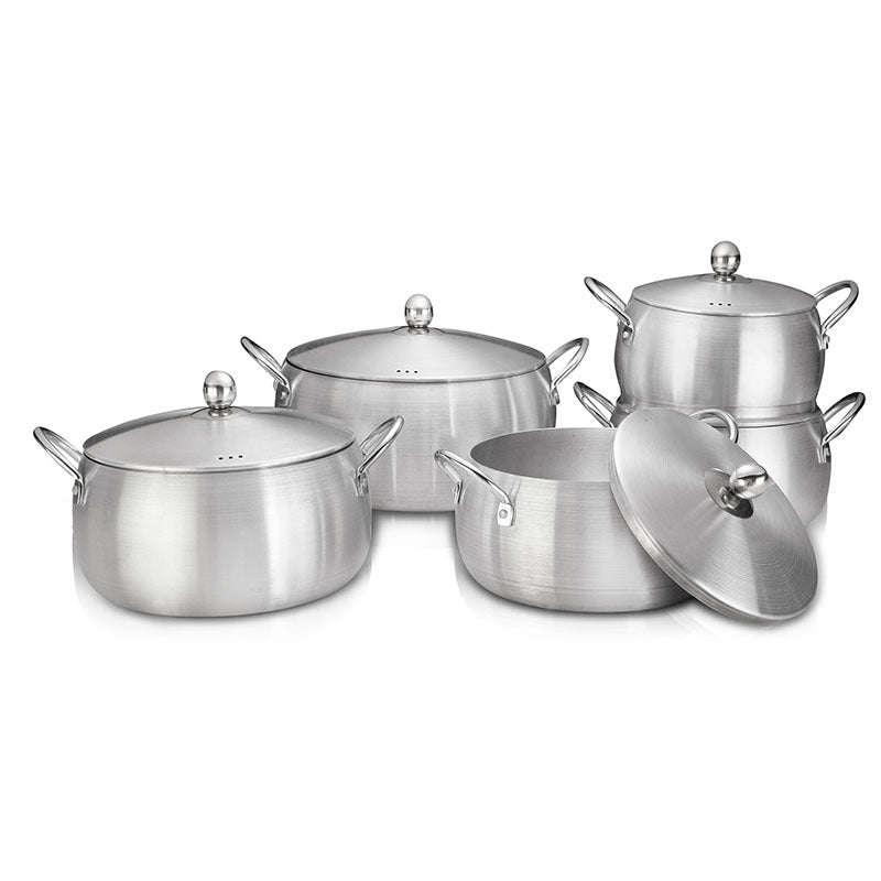 primary color shrink pot 16-24cm ordinary sanding pot aluminum simple soup pot set wholesale pot
