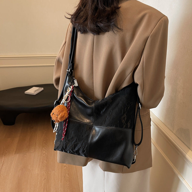 Retro trendy large-capacity tote bag women's 2025 autumn and winter fashion casual underarm bag premium commuter shoulder bag