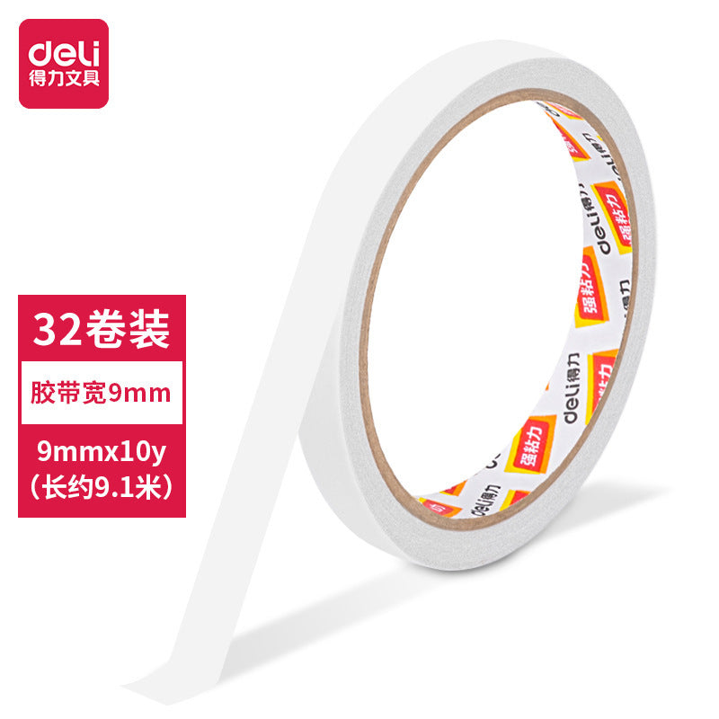 Deli Double Sided Tape 9/12/18/24mm High Viscosity Student Cotton Paper Tape Manual Double Sided Tape Wholesale