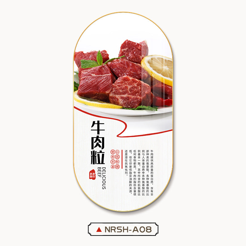 Chaoshan beef hot pot shop decorative painting beef part map poster mural hotel box restaurant barbecue shop hanging painting