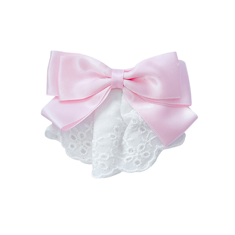 French retro satin bowknot ruched hair clip for women, 2026 new high-end hair accessory, updo side spring clip